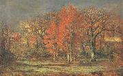 Charles leroux Edge of the Woods,Cherry Tress in Autumn Spain oil painting artist